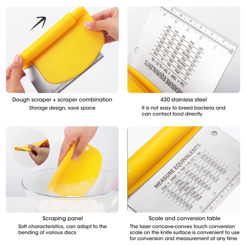 Grattoir  Pte En Acier Inoxydable 2 En 1 6 Pouces, Hachoir... - 4