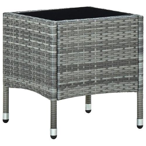 Prolenta Premium - Table De Jardin Gris 40x40x45 Cm Résine Tressée