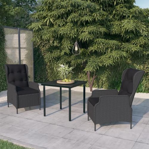 Prolenta Premium - Ensemble À Manger De Jardin 3 Pcs Gris Foncé
