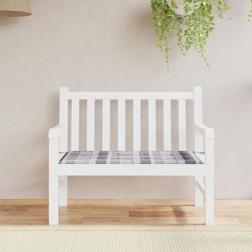 Prolenta Premium - Coussin De Banc De Jardin Motif À Carreaux Gris 120x50x4 Cm