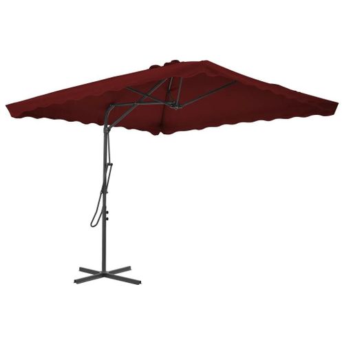 Prolenta Premium - Parasol De Jardin Et Mât En Acier Rouge Bordeaux 250x250x230 Cm
