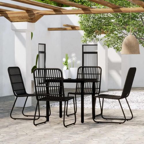 Prolenta Premium - Ensemble À Manger De Jardin 5 Pcs Noir