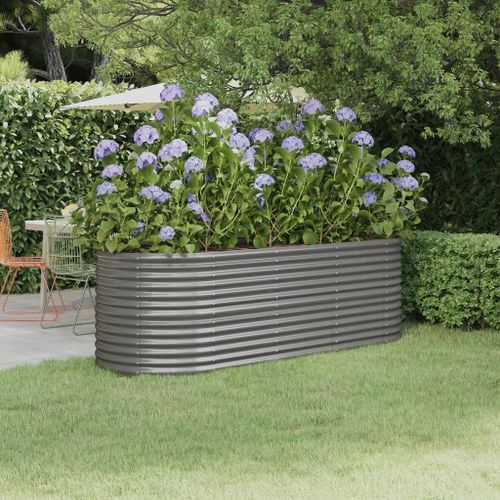 Prolenta Premium - Lit Surélevé De Jardin Acier Enduit De Poudre 224x80x68 Cm Gris