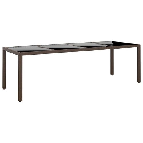 Prolenta Premium - Table De Jardin Avec Dessus En Verre Marron Résine Tressée