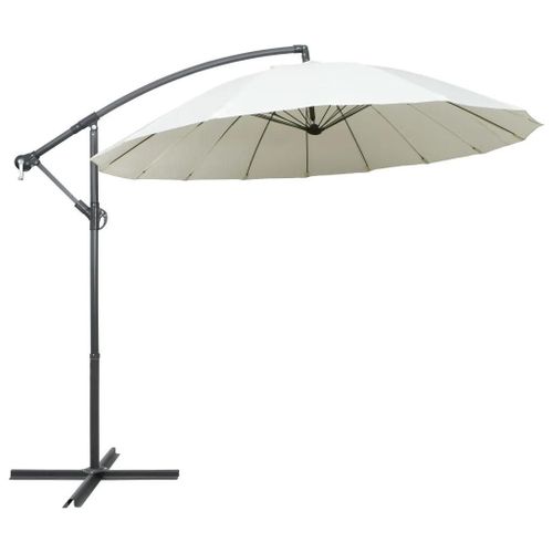 Prolenta Premium - Parasol Suspendu Avec Poteau En Aluminium Blanc 3 M