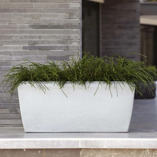 Prolenta Premium - Jardinière Rectangulaire Arc Granite 90x35x40 Cm Ivoire