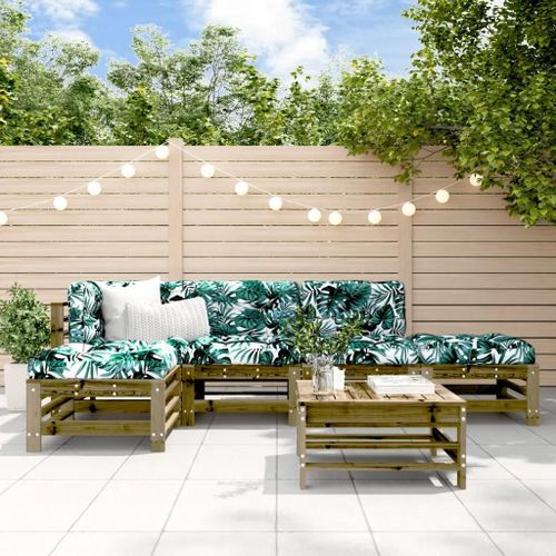 Prolenta Premium - Salon De Jardin 6 Pcs Avec Coussins Bois De Pin Imprégné