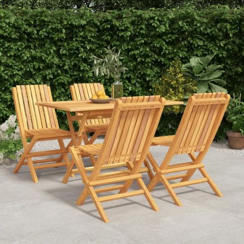 Prolenta Premium - Ensemble À Manger De Jardin 5 Pcs Bois De Teck Massif