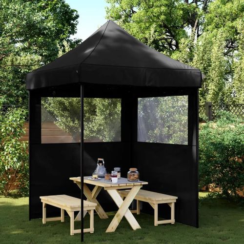 Prolenta Premium - Tente De Réception Pliable Escamotable 2 Parois Latérales Noir