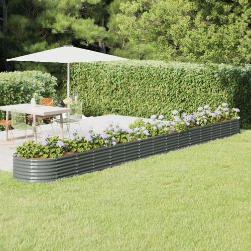 Prolenta Premium - Lit Surélevé De Jardin Acier Enduit De Poudre 620x80x36 Cm Gris
