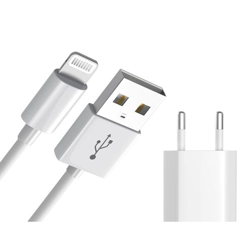 Magnet, Pack Prise Usb Secteur + 1 Câble 1m Chargeur Compatible Avec Phone, Et Autres Universel Adaptateur Secteur Usb, 5v