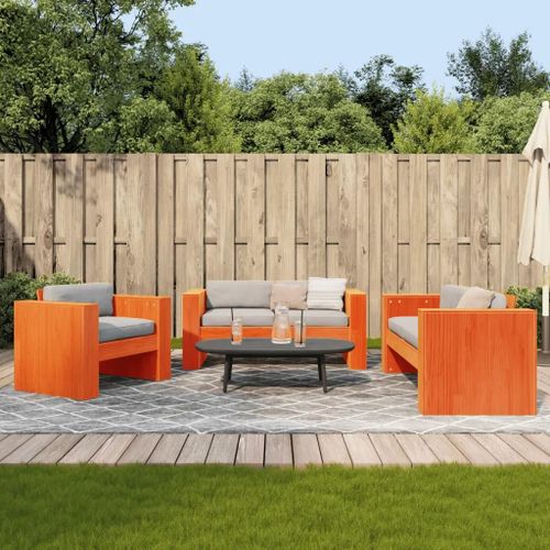 Prolenta Premium - Salon De Jardin 2 Pcs Cire Marron Bois De Pin Massif