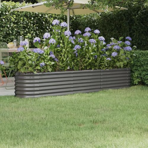 Prolenta Premium - Lit Surélevé De Jardin Acier Enduit De Poudre 224x40x36 Cm Gris
