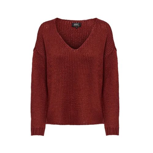 Only - Pull Décolleté En V - Bordeaux