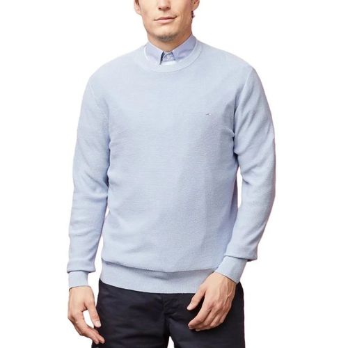 Eden Park - Pull En Lin Col Rond - Bleu Ciel