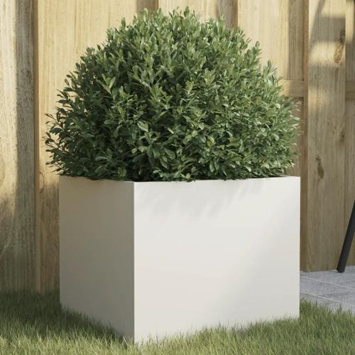 Prolenta Premium - Jardinière Blanc 32x30x29 Cm Acier