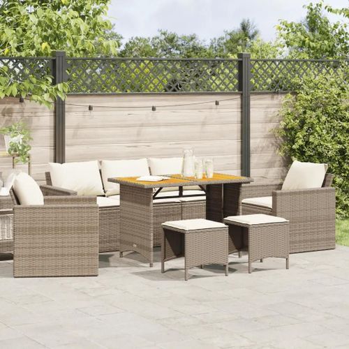 Prolenta Premium - Salon De Jardin Avec Coussins 6 Pcs Beige Résine Tressée
