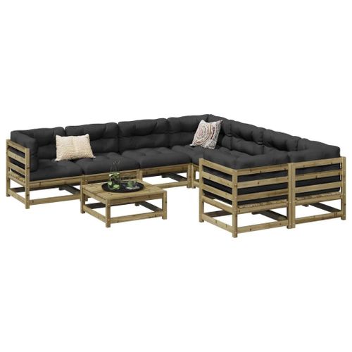 Prolenta Premium - Salon De Jardin 9 Pcs Bois De Pin Imprégné