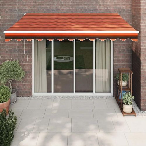Prolenta Premium - Auvent Rétractable Automatique Orange Et Marron 3x2,5 M