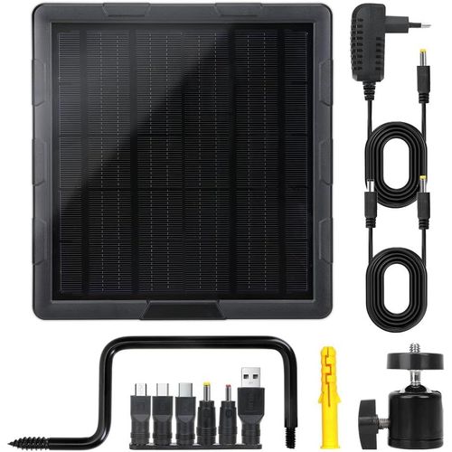 Kit De Chargeur Solaire Étanche 5 W 6000 Mah - Mini Taille - Chargeur De Téléphone De Type C - Pour Caméra 3g/4g Wild Trail Secruity Bl6a[Usbc1123]