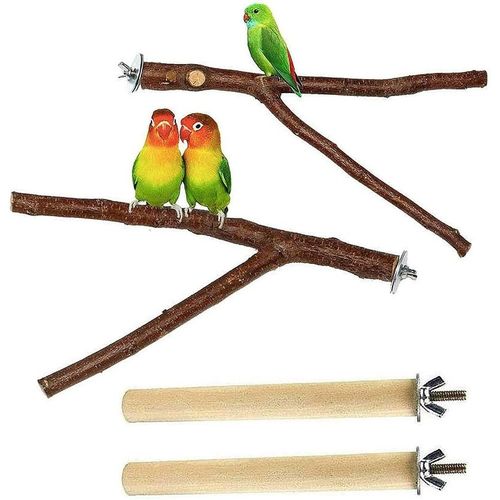 Perchoirs En Bois Pour Cage À Oiseaux, Jouet De Meulage, Morsure, Oiseau, Perroquet, 2 Ou 4 Pièces