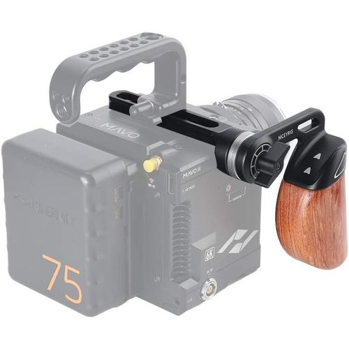 Poignée En Bois Côté Oit Avec Rail Otan Vers Rosette Pour Montage Sur Rosette - Pour Arme Red Dsmc2 / Epic-W/Scarlet-W/Raven/Kinefinity Mavo/Mavo-Lf/Mavo 6k/Terra 4k/Terra 6k[Gopro3999]