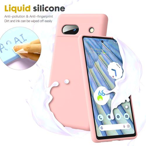 Coque Silicone Couleur Rose + 2 Verres Trempes Pour Google Pixel 7a Little Boutik®