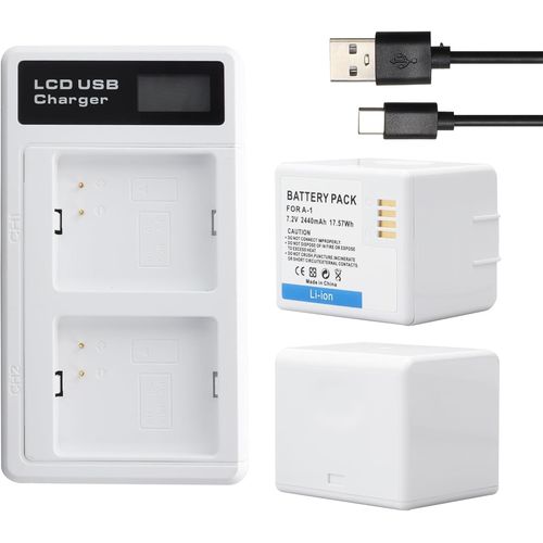 Lot De 2 Batteries Rechargeables 7,2 2440 Mah Compatibles Avec Les Caméras Pro/Pro 2 Vma4400 Vmc4030 Vm4230 Vms3230 Vm4030 Vm4030P Et Autres Modèles Avec Station De Charge[Gopro4106]