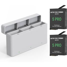 Action 5 Pro Batterie Remplacement Compatible Avec Dji Action 5 Pro/3/4, 2pcs 2100mah Batterie + Chargeur Rapide Accessoires Compatible Avec Action 5 Pro/3/4 Caméra[Gopro2367]-Spider Instinct