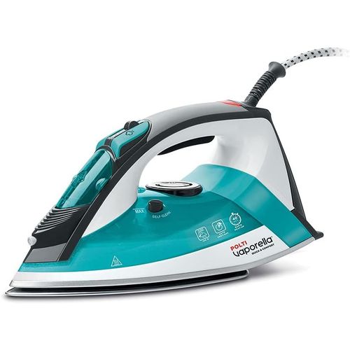 Checarzhn Polti Vaporella Quick&Comfort Qc120,Fer À Vapeur Avec Semelle En Acier Inoxydable,Poignée Soft Touch,Puissance 2200 W,Réservoir De 300 Ml,Jet De Vapeur De 180 G,Bleu Clair Et Noir