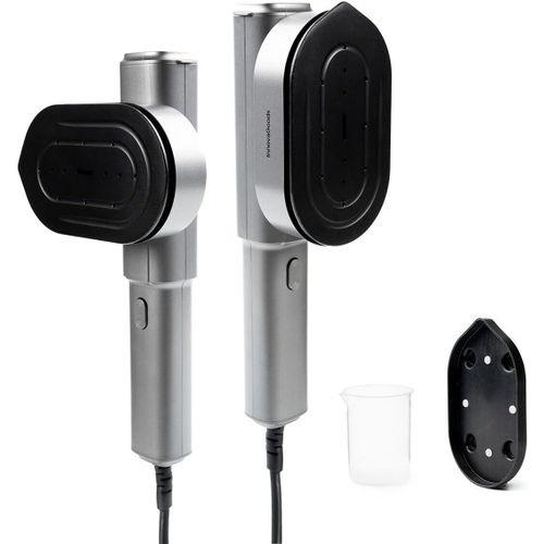 Checarzhn Innovagoods 2 En 1 Fer À Repasser De Voyage Vertical À Vapeur,1200W,Chauffe Rapide,Vapeur Continue 10G/Min,Réservoir Amovible De 100Ml,Affichage Digital,Antiadhésif,Gobelet De Mesure Inclus