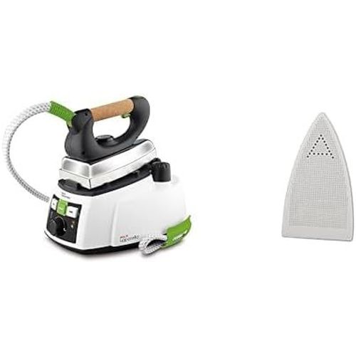 Checarzhn Vaporella 535 Eco Pro Centrale Vapeur Avec Chaudière,4 Bar,Jusqu'À 90 G/Min,1750 W,Blanc/Vert & Paeu0200-Semelle Anti-Lustrante Pour Fer Pro