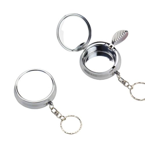 Mini Portable Cendrier En Métal avec Porte-clés Rond Cendrier Sans Fumée