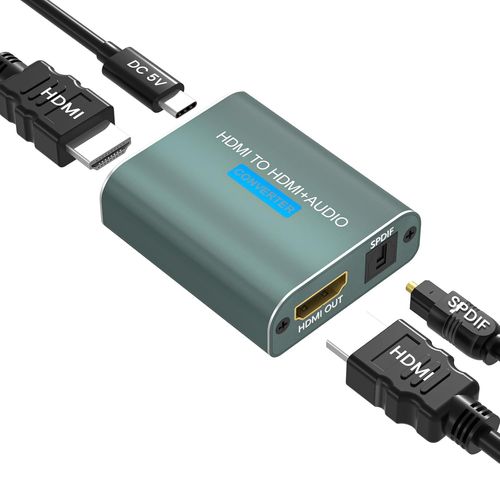 Extracteur Audio Hdmi,4K Adaptateur Hdmi Optique,Hdmi Vers Hdmi Spdif Toslink Optique Hdmi Audio Extractor Adaptateur Pour Blu-Ray Dvd Ps4 Xbox One Pc[Audio3060]