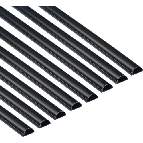 30X15Mm Moulure Décorative En Demi-Cercle, Goulotte Électrique, Cache-Câble - 8X 1M Longueurs (8-Meter Multipack) - Noir 1D3015B/8[Audio4033]