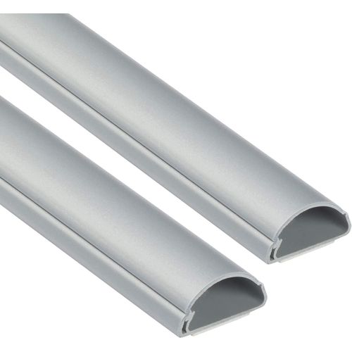 30X15Mm Moulure Décorative En Demi-Cercle | 1D3015A-2Pk | Goulotte Électrique | Cache-Câble | 2 X 1M Longeurs, Effet Aluminium[Audio4026]