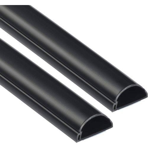 30X15Mm Moulure Décorative En Demi-Cercle | 1D3015B-2Pk | Goulotte Électrique | Cache-Câble | 2 X 1M Longeurs, Noir[Audio4035]