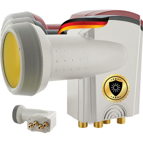364 Quad Lnb Sun Protect Digital Résistant À La Chaleur Capuchon Lnb Accessoires Pour Parabole Raccordement Direct Protection Contre Les Intempéries Contacts Dorés Gris Clair[Audio1261]
