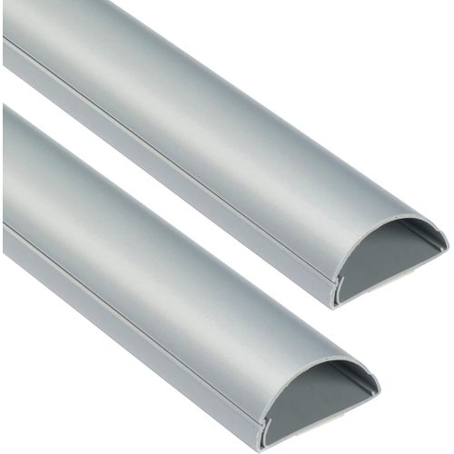 50X25Mm Moulure Décorative En Demi-Cercle, 1M5025A-2Pk, Goulotte Électrique, Cache-Câble, 2 X 1M Longeurs, Effet Aluminium[Audio1521]