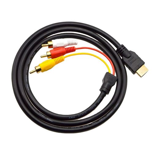 Câble Hdmi Vers Rca Tv Hdmi Mâle Vers 3 Rca Mâles Av Câble Convertisseur Audio Vidéo Adaptateur 1080P Pour Hdtv Noir 1,5 M[Audio1952]