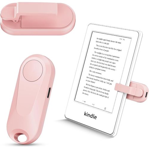 K2 Rf Télécommande Tourneur De Page Sur Kindle Paperwhite Accessoires Lecture Kobo Surface Comics/Romans Iphone Tablettes Android Prise De Photos Caméra Enregistrement (Rose)[Audio1789]