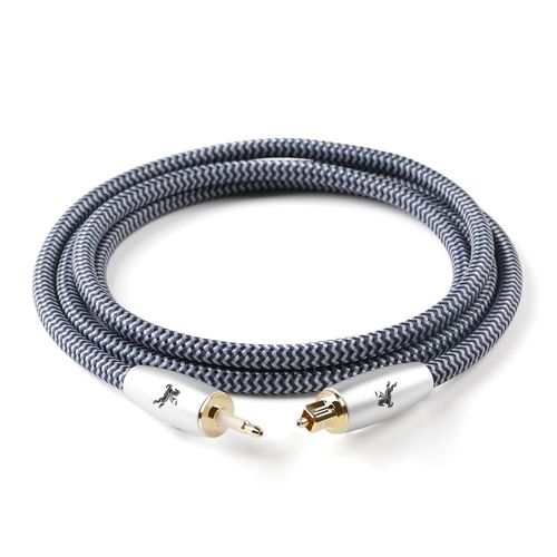 Câble Optique Audio Toslink Vers Mini Toslink 3.5(Non Aux) Cable Jack Audio Optique Numérique Câble S/Pdif Plaqué Or Pour Barre De Son Vers Haut-Parleur Smart-Tv -5 Mètres[Audio1600]
