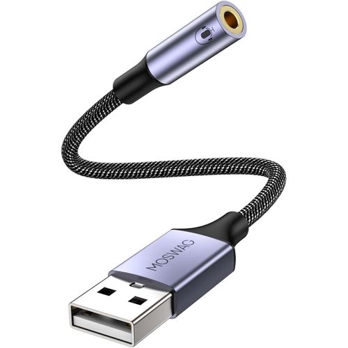 Adaptateur Usb Vers Jack 3,5 Mm, Carte Son Externe Usb A Vers Aux Stéréo Auxiliaire 3,5Mm Compatible Avec Casque,Pc,Linux (Remarque: Ne Convient Pas Aux Téléviseurs)[Audio413]