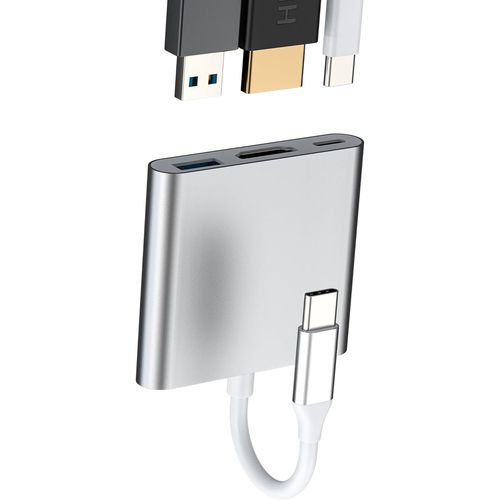 Adaptateur Usb C Vers Usb Hdmi(3En1) Hub Type C Pour Iphone 16 15 Chargeur Câble Macbook Pour Ipad Compatible Avec Samsung Pour Apple 4K Tv Multiport Dock Convertisseur Displayport[Audio526]