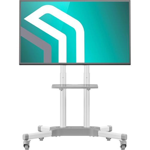 Support Tv Roulettes Avec Etagere Pour 32-65 Pouces Tv, Meuble Tv Roulette Poids De 45 Kg - Ecran Sur Pied Mobile Vesa 100X100 - Vesa 600X400/Pied Tv Roulette Hauteur Réglable Ts13[Audio779]