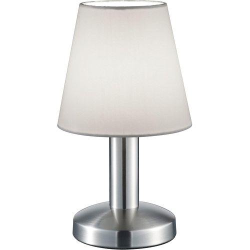 SHIBA-Trio Lampe de table MATS II 599700101, métal nickel mat, abat-jour en tissu blanc, sauf 1x E14, On/Off Touch[2884]