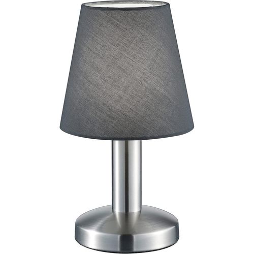 Shiba-Trio Lampe De Table Mats Ii 599700142, Métal Nickel Mat, Abat-Jour En Tissu Gris, Sauf 1x E14, On/Off Touch, Grijs[2886]