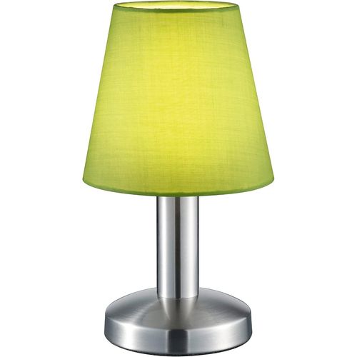 Shiba-Trio Lampe De Table Mats Ii 599700115, Métal Nickel Mat, Abat-Jour En Tissu Vert, Sauf 1x E14, On/Off Touch[2887]