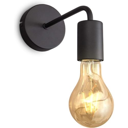 SHIBA-applique murale design rétro industriel, métal noir, éclairage salon & chambre, lampe de chevet, douille E27, pour ampoule L[2