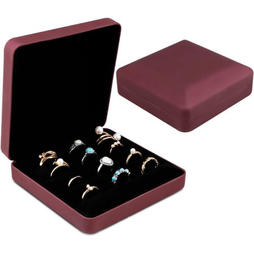 Shiba-Boîte De Rangement Pour Bagues, Petite Boîte À Bijoux, Étui De Rangement Portable, En Cuir Synthétique, Pour Femmes, Hommes,[1